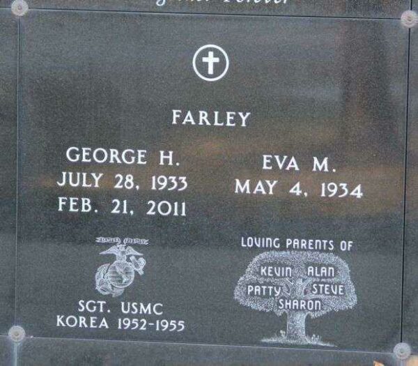 GEORGE H. FARLEY WAR MEMORIAL PLAQUE