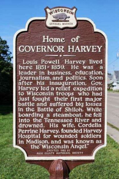 HOME OF GOVERNOR HARVEY MEMORIAL MARKER