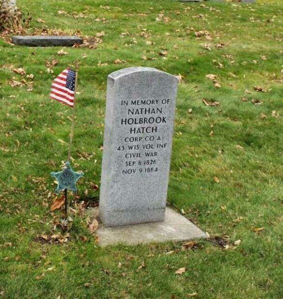 NATHAN HOLBROOK HATCH MEMORIAL CEMETERY STONE