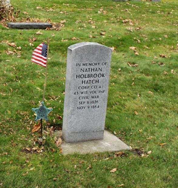 NATHAN HOLBROOK HATCH MEMORIAL CEMETERY STONE