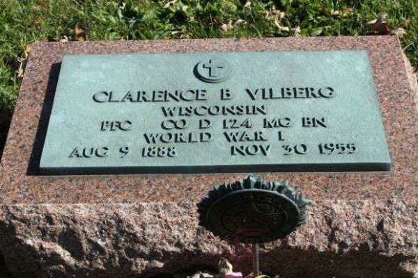 CLARENCE B VILBERG MEMORIAL CEMETERY STONE