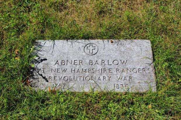 ABNER BARLOW REVOLUTIONARY WAR MEMORIAL CEMETERY STONE