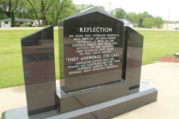KENDALL AREA VETERANS MEMORIAL ENTRANCE STONE BACK