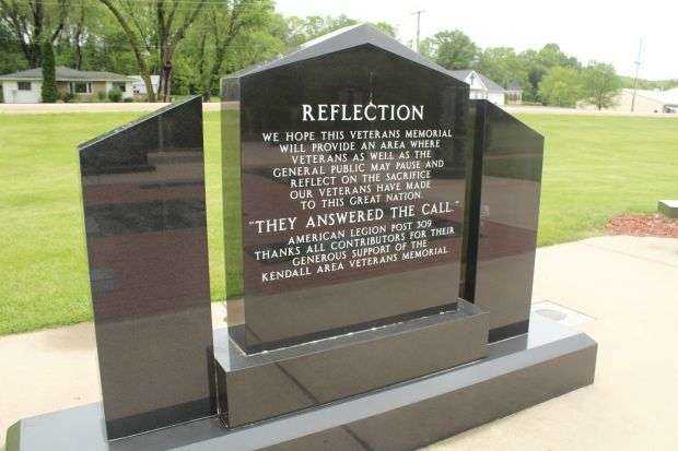 KENDALL AREA VETERANS MEMORIAL ENTRANCE STONE BACK
