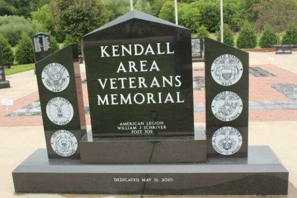 KENDALL AREA VETERANS MEMORIAL ENTRANCE STONE FRONT