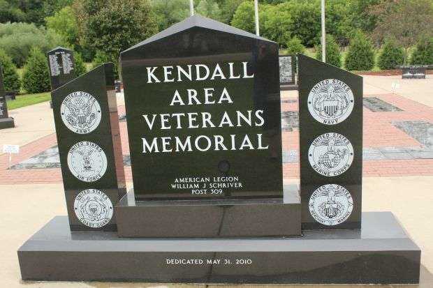 KENDALL AREA VETERANS MEMORIAL ENTRANCE STONE FRONT