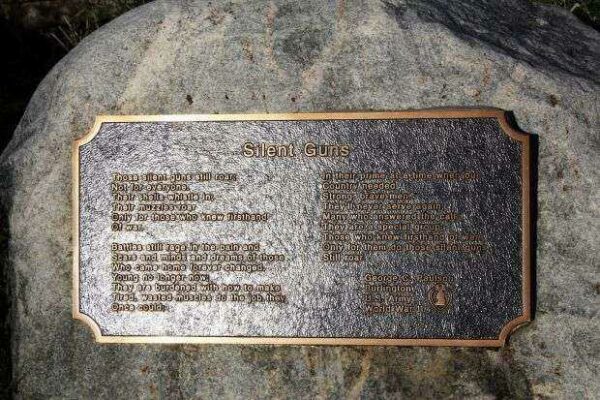 SILENT GUNS WAR MEMORIAL PLAQUE
