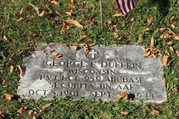 GEORGE F. DUFFRIN MEMORIAL CEMETERY STONE