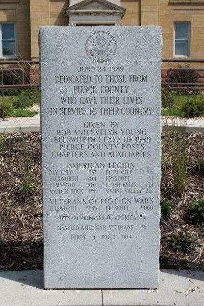 PIERCE COUNTY WAR VETERANS MEMORIAL DEDICATION STONE