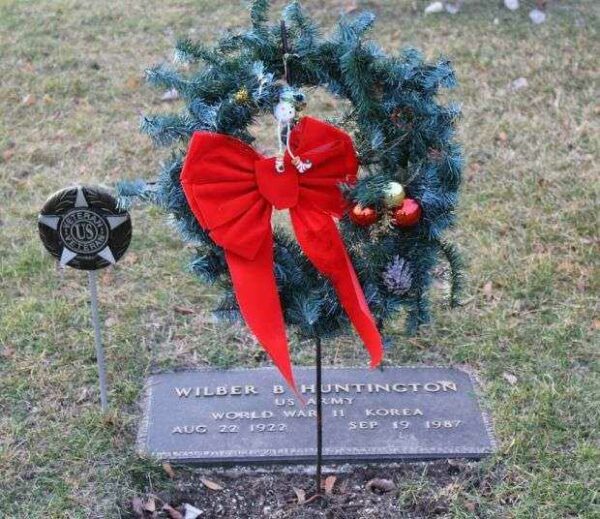 WILBER B HUNTINGTON MEMORIAL CEMETERY STONE