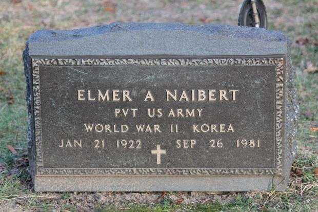 ELMER A NAIBERT MEMORIAL CEMETERY STONE