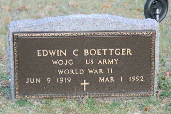 EDWIN C BOETTGER MEMORIAL CEMETERY STONE