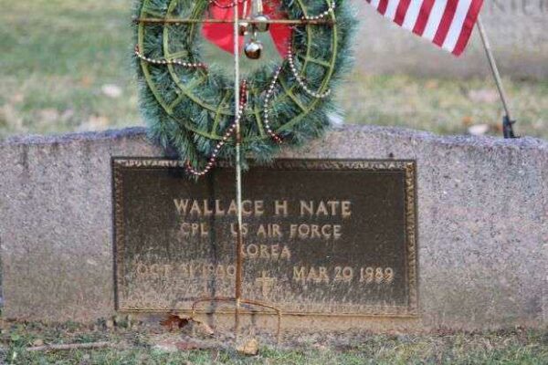 WALLACE H NATE MEMORIAL CEMETERY STONE
