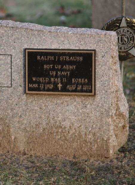 RALPH J STRAUSS MEMORIAL CEMETERY STONE