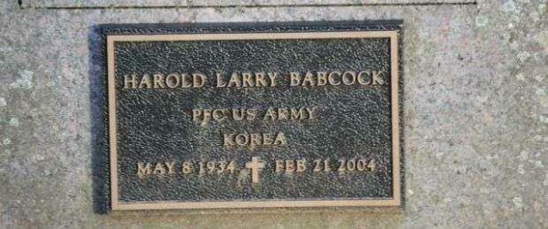 HAROLD LARRY BABCOCK MEMORIAL CEMETERY STONE