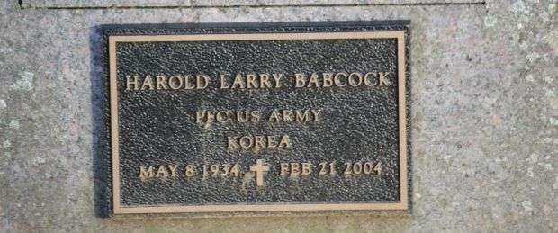 HAROLD LARRY BABCOCK MEMORIAL CEMETERY STONE