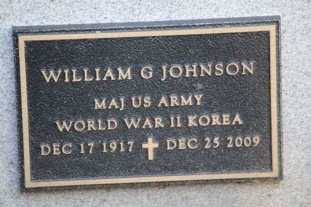 WILLIAM G JOHNSON MEMORIAL CEMETERY STONE