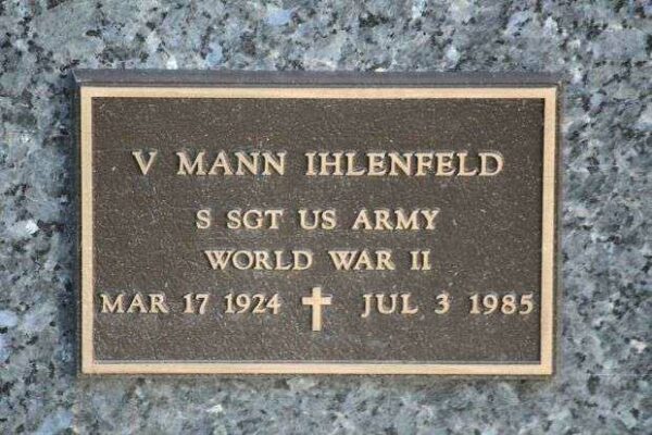 V MANN IHLENFELD MEMORIAL CEMETERY STONE