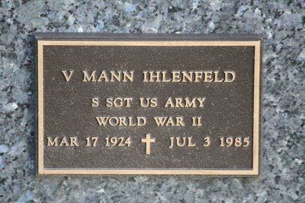 V MANN IHLENFELD MEMORIAL CEMETERY STONE