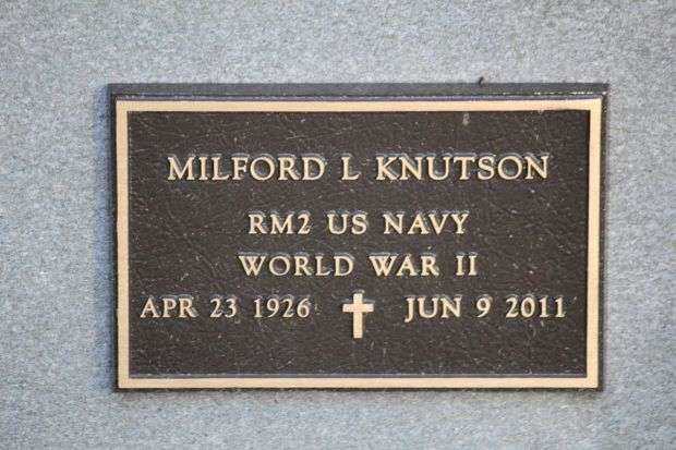 MILFORD L KNUTSON MEMORIAL CEMETERY STONE