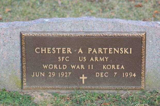 CHESTER A PARTENSKI MEMORIAL CEMETERY STONE