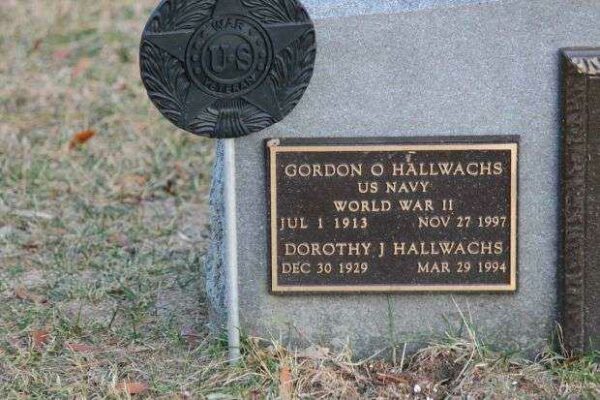 GORDON O HALLWACHS MEMORIAL CEMETERY STONE