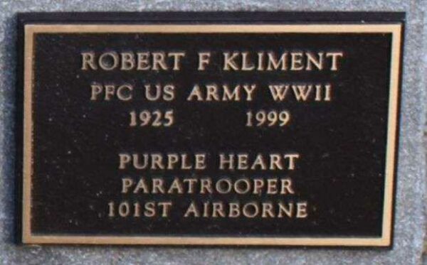 ROBERT F KLIMENT MEMORIAL CEMETERY STONE