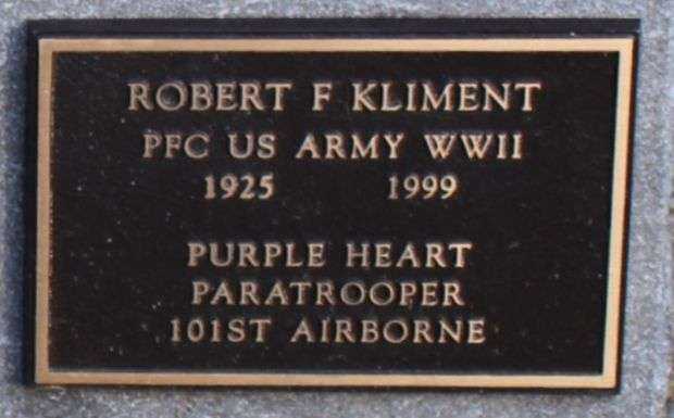 ROBERT F KLIMENT MEMORIAL CEMETERY STONE