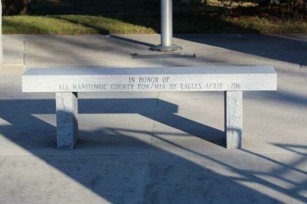 MANITOWOC COUNTY POW/MIA WAR MEMORIAL BENCH