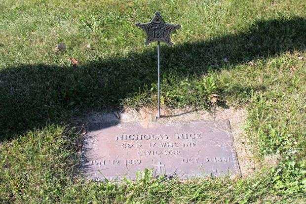 NICHOLAS NICE MEMORIAL CEMETERY STONE