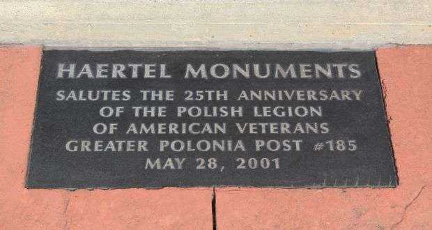 GREATER POLONIA POST #185 WAR MEMORIAL 25TH ANNIVERSARY STONE