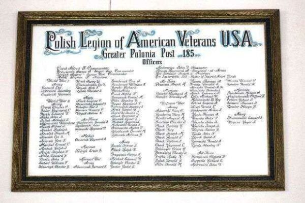 GREATER POLONIA #185 WAR MEMORIAL PLAQUE A