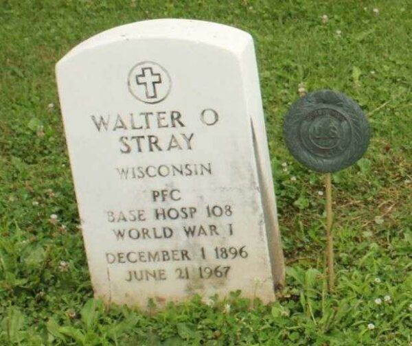 WALTER O STRAY MEMORIAL CEMETERY STONE
