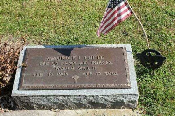 MAURICE I TUFTE MEMORIAL CEMETERY STONE