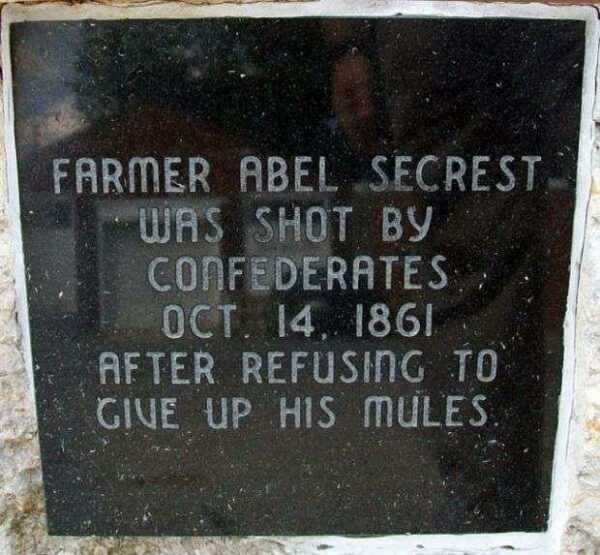 FARMER ABEL SECREST MEMORIAL PLAQUE