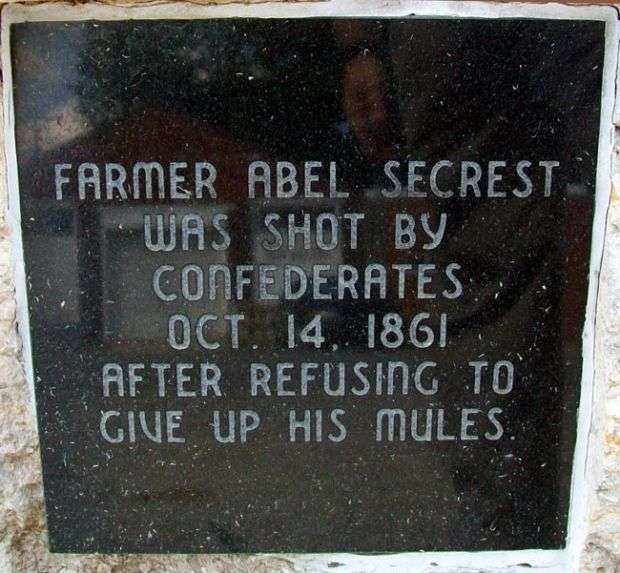 FARMER ABEL SECREST MEMORIAL PLAQUE