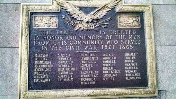 IRONWOOD CIVIL WAR MEMORIAL PLAQUE