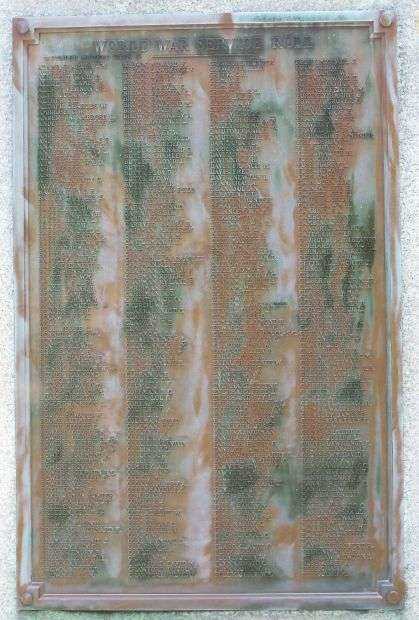 BERKELEY COUNTY WORLD WAR MEMORIAL PLAQUE B