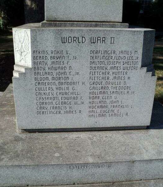 WARREN COUNTY WORLD WAR I AND II MEMORIAL SIDE C