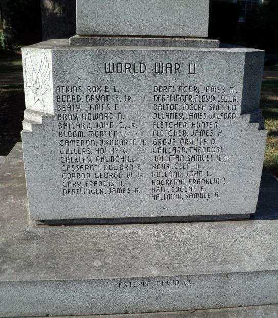 WARREN COUNTY WORLD WAR I AND II MEMORIAL SIDE C