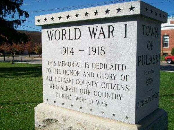 PULASKI COUNTY WORLD WAR I MEMORIAL SIDE A