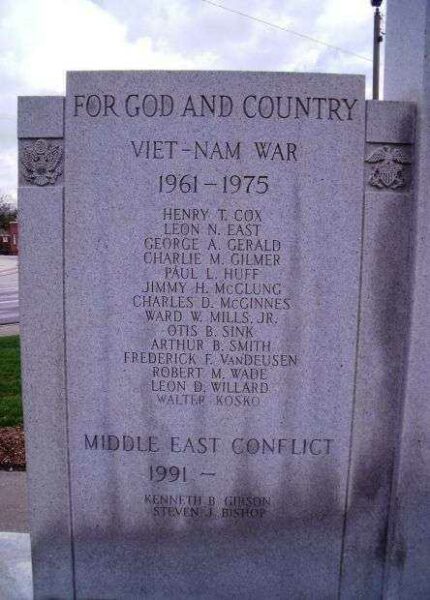 MONTGOMERY COUNTY WAR MEMORIAL BACK LEFT PANEL