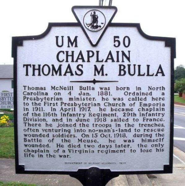 CHAPLAIN THOMAS M. BULLA MEMORIAL MARKER