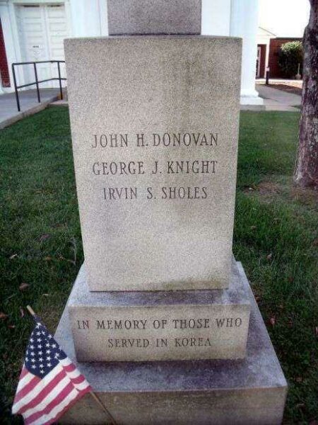 STANARDSVILLE KOREAN WAR MEMORIAL HONOR ROLL STONE