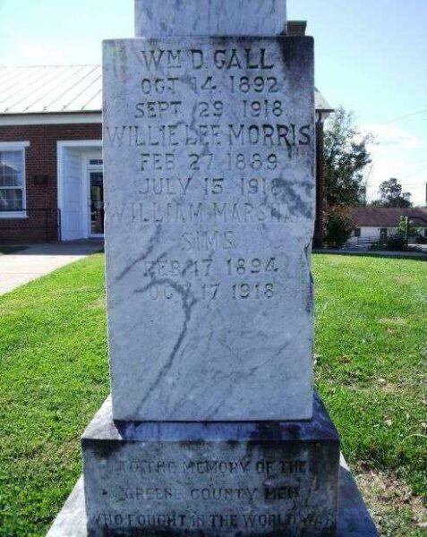 STANARDSVILLE WORLD WAR I MEMORIAL HONOR ROLL STONE