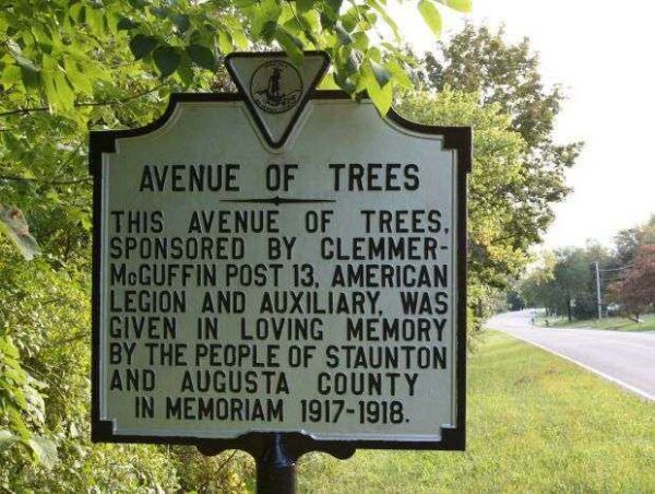 AVENUE OF TREES WAR MEMORIAL MARKER
