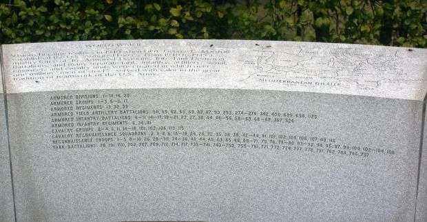 ARMORED FORCES WAR MEMORIAL STONE B