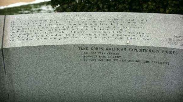 ARMORED FORCES WAR MEMORIAL STONE A