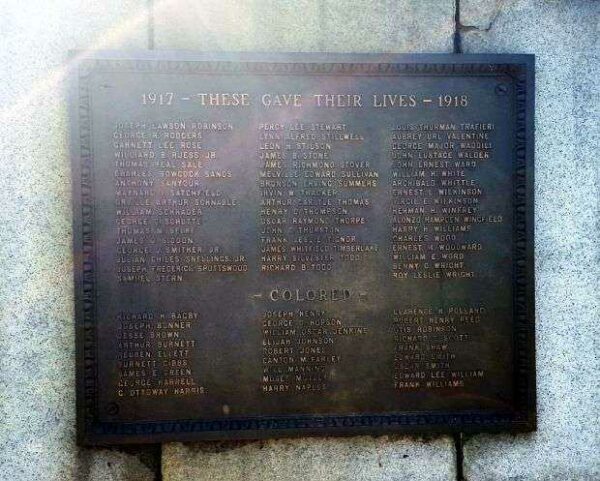 CITY OF RICHMOND WORLD WAR MEMORIAL FLAGPOLE PLAQUE C