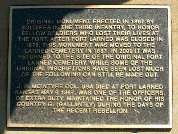 THIRD INFANTRY HONORED DEAD MEMORIAL PLAQUE